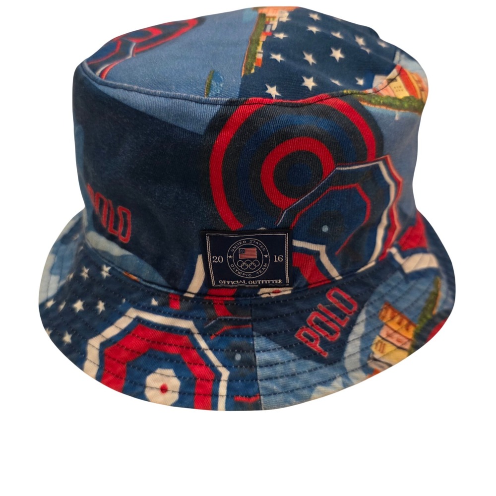 Polo Ralph Lauren Team USA Reversible Bucket Hat Rio 2016 Olympic Print
